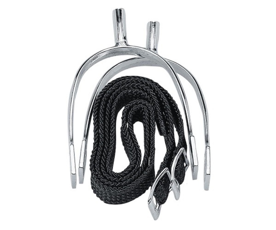 Korsteel P.O.W. Never Rust Spurs With Braided Straps image 0